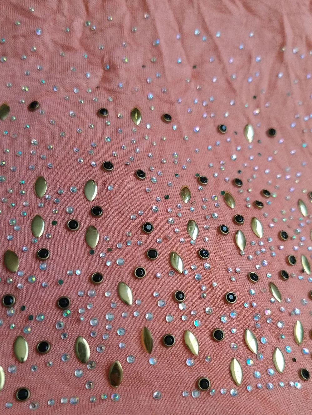 Women’s Embellished Pink scarf with Metallic Accents